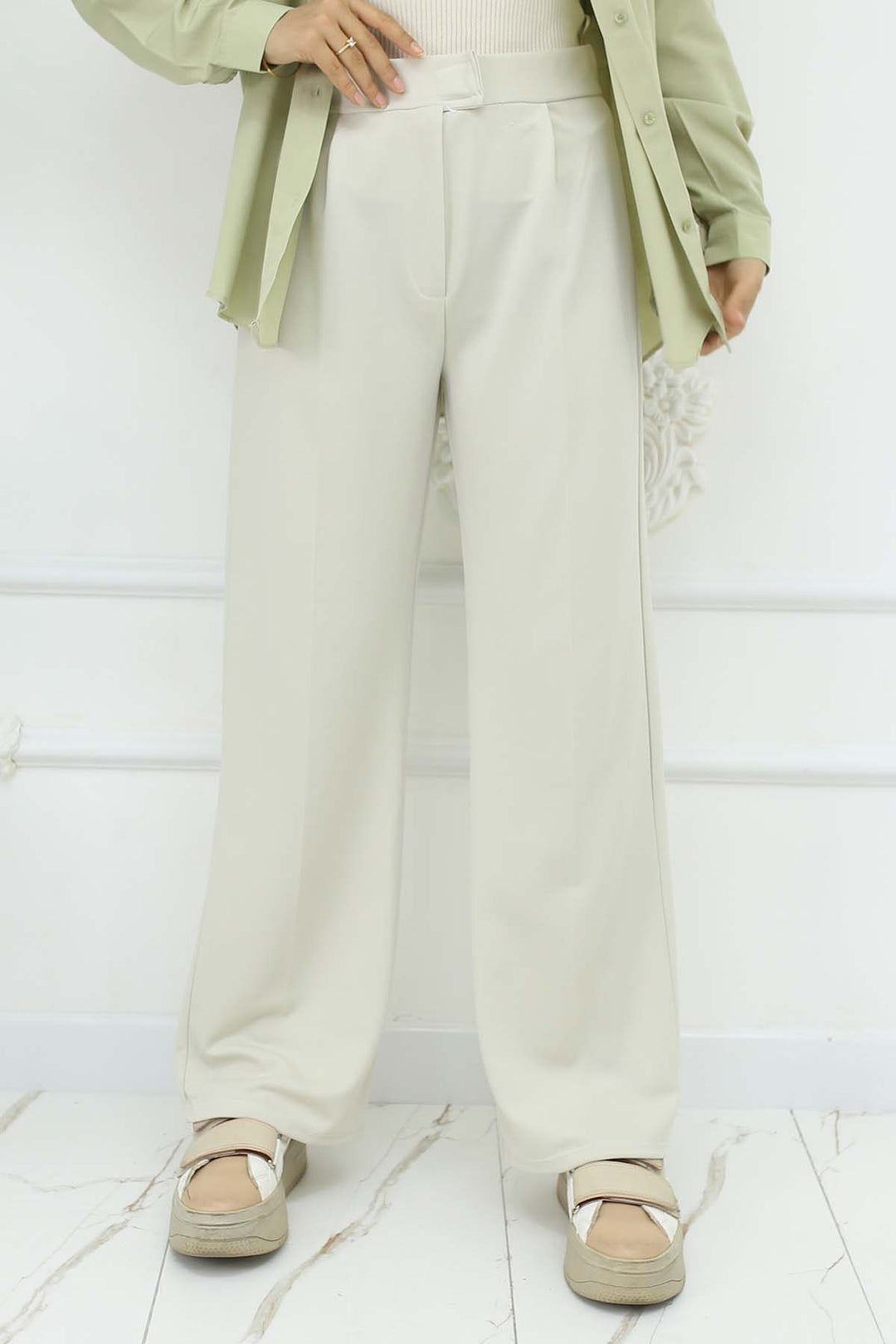 BNG Women Bol Paça Palazzo Pantolon Taş Rengi 3044 - Hyde