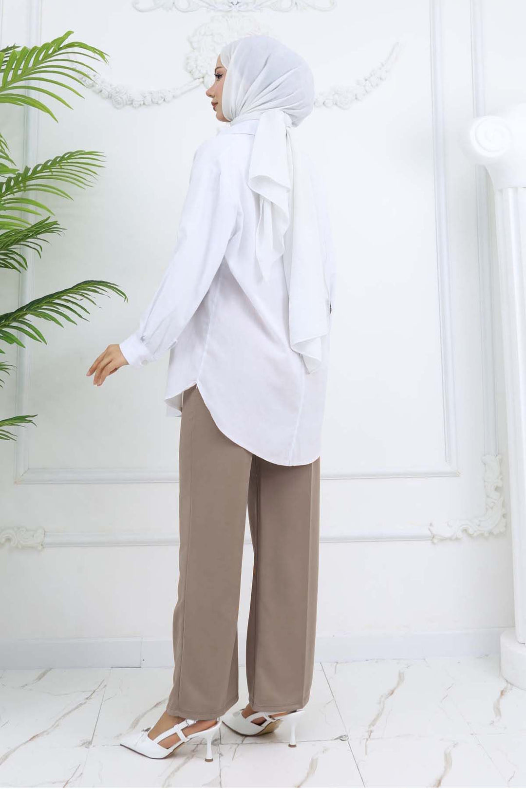 BNG Women Wide Leg Palazzo Pants Beige 3044 - Sassari