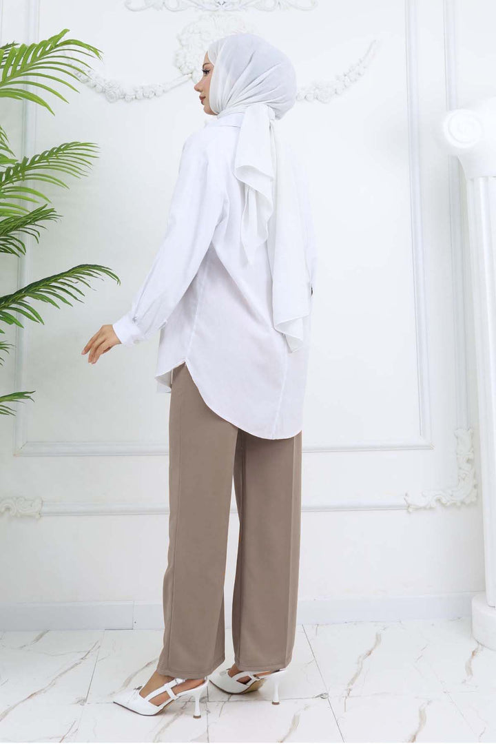 BNG Women Wide Leg Palazzo Pants Beige 3044 - Sassari