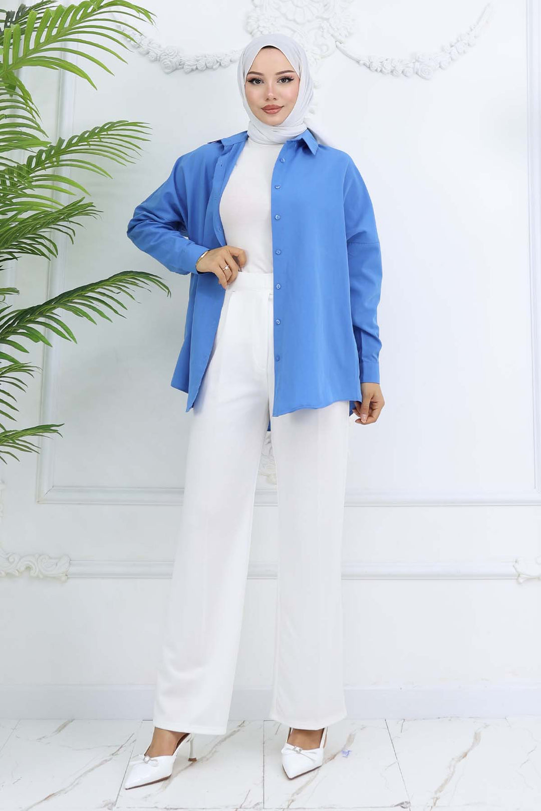 BNG Women Wide Leg Palazzo Pants White 3044 - La Porte