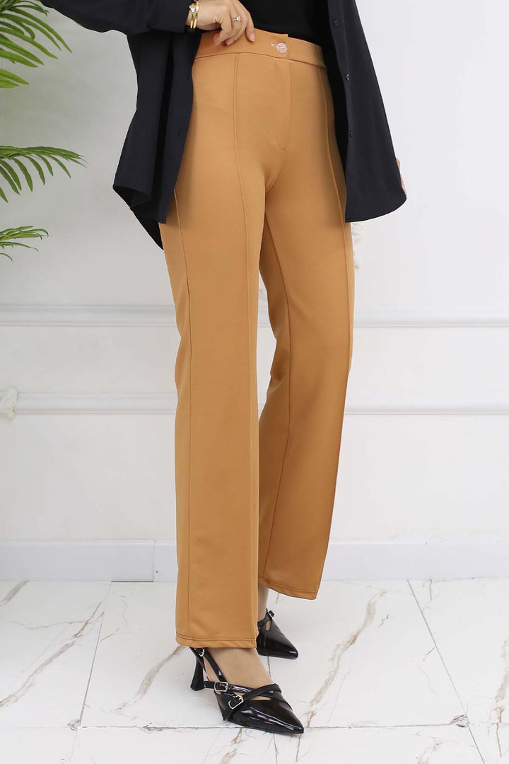 BNG Women Düğmeli Palazzo Pantolon Camel 3043 - Oceanside