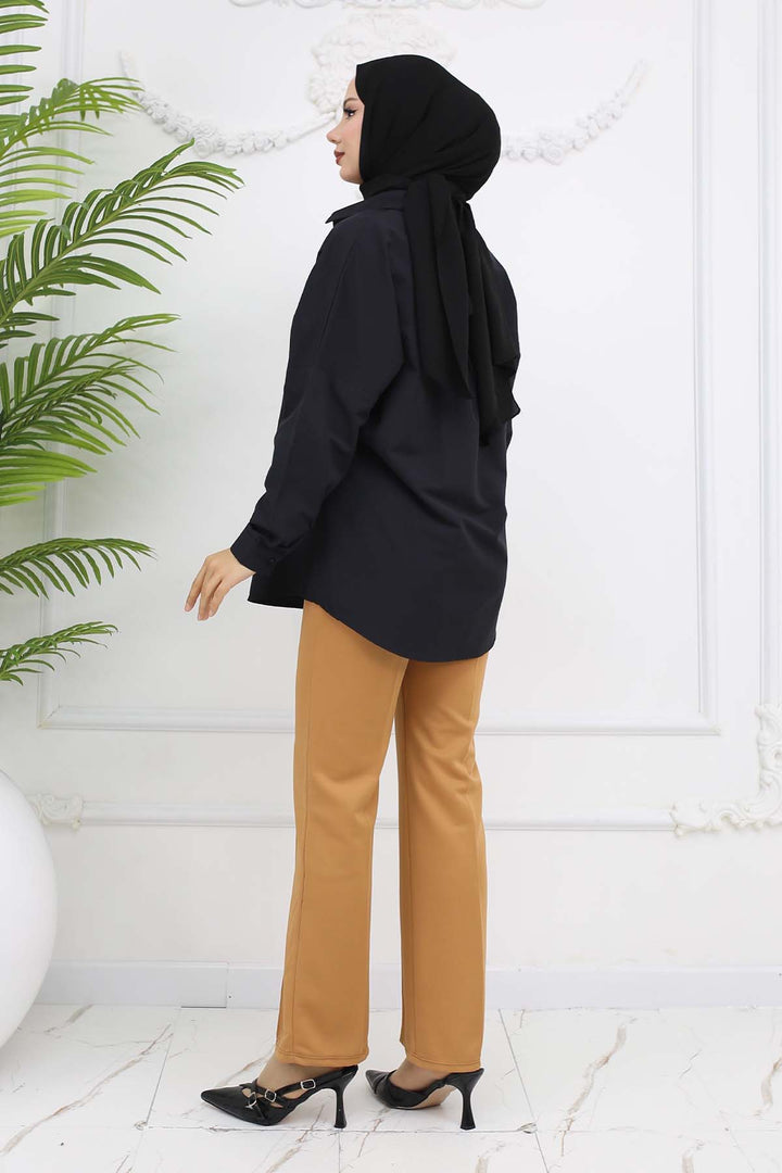 BNG Women Düğmeli Palazzo Pantolon Camel 3043 - Oceanside