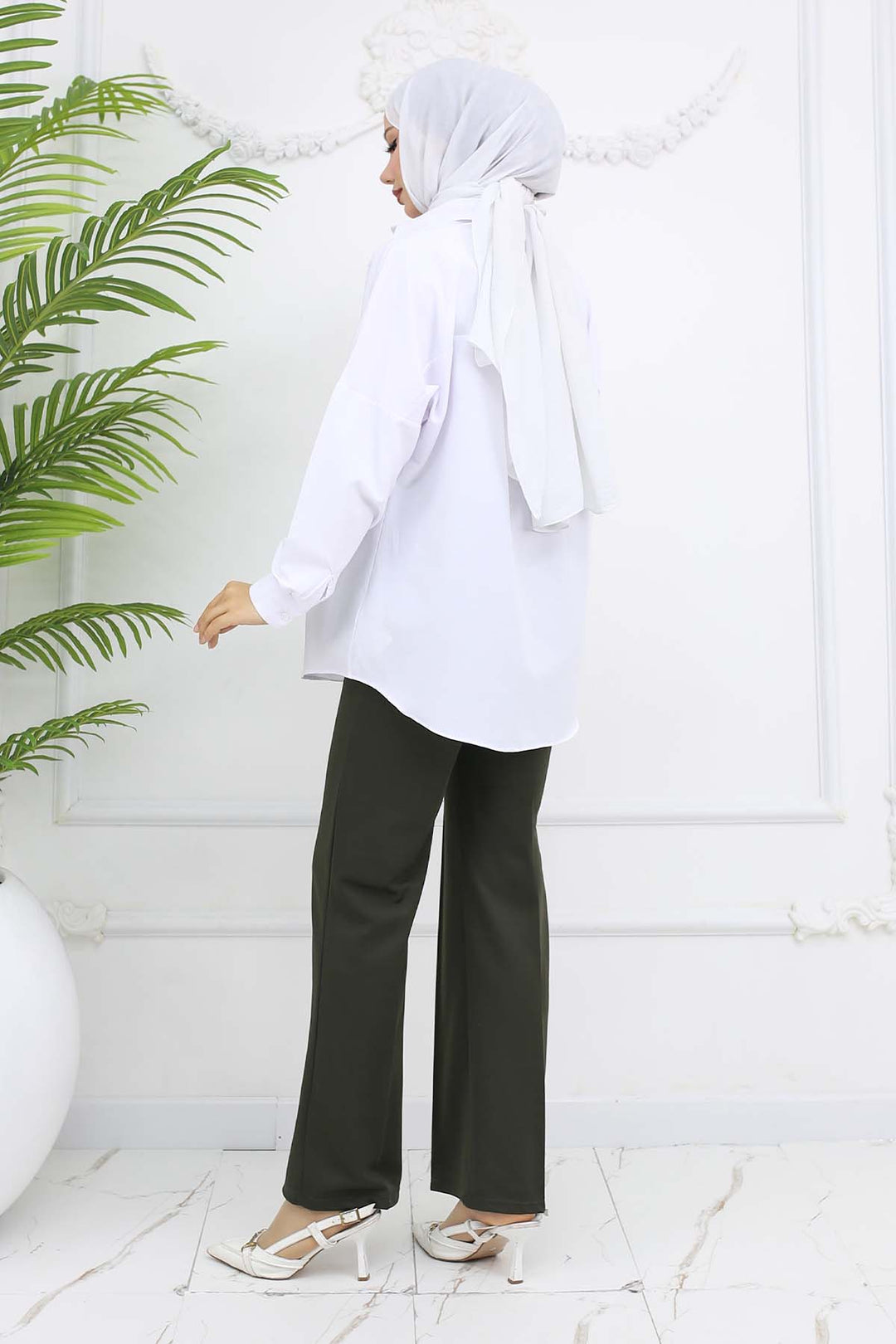 BNG Women Buttoned Palazzo Pants Khaki 3043 - Mission Viejo