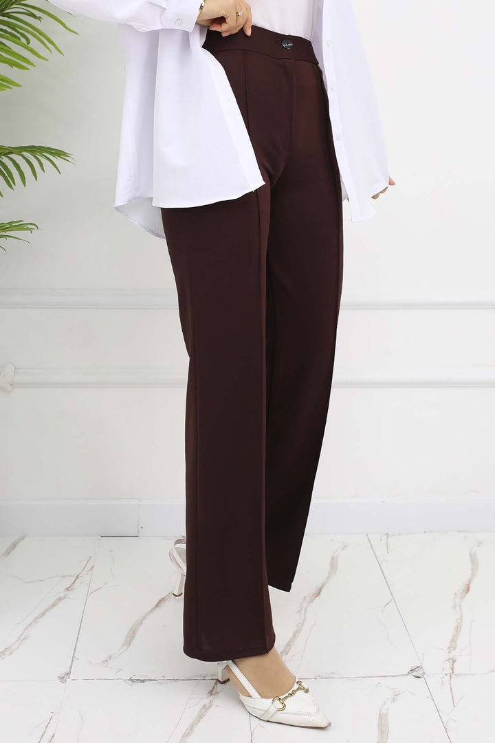 BNG Women Düğmeli Palazzo Pantolon Kahverengi 3043 - Saint-Ouen