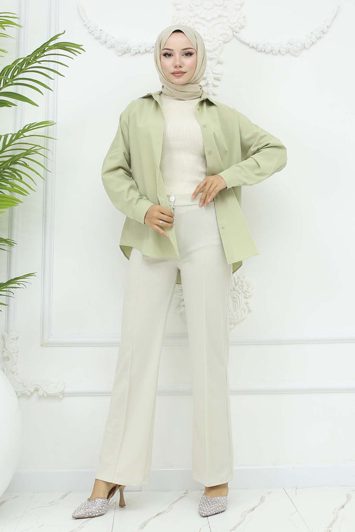 BNG Women Buttoned Palazzo Pants Stone Color 3043 - Sicklerville