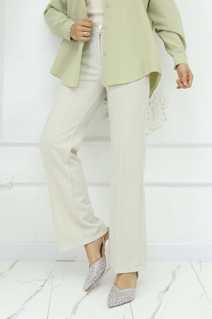 BNG Women Buttoned Palazzo Pants Stone Color 3043 - Sicklerville