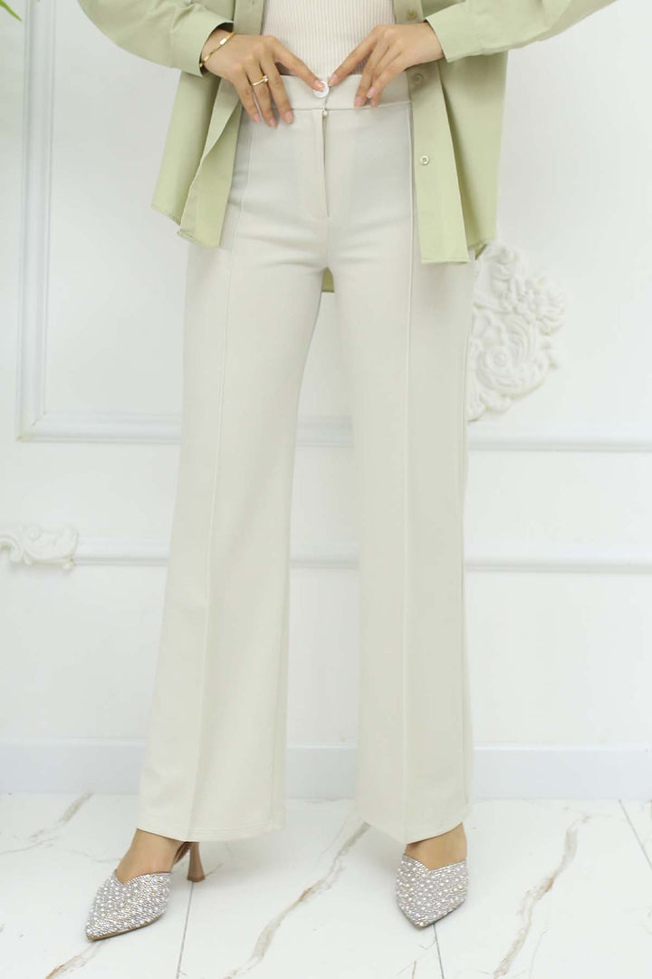 BNG Women Buttoned Palazzo Pants Stone Color 3043 - Sicklerville