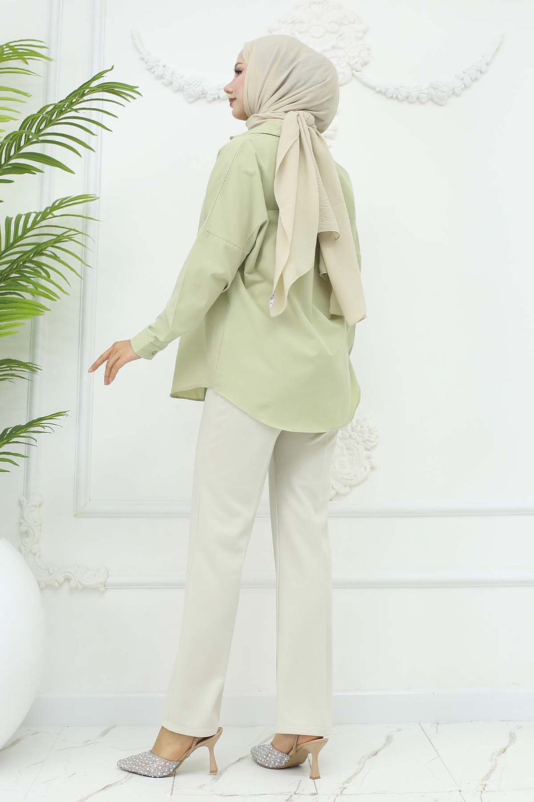 BNG Women Buttoned Palazzo Pants Stone Color 3043 - Sicklerville