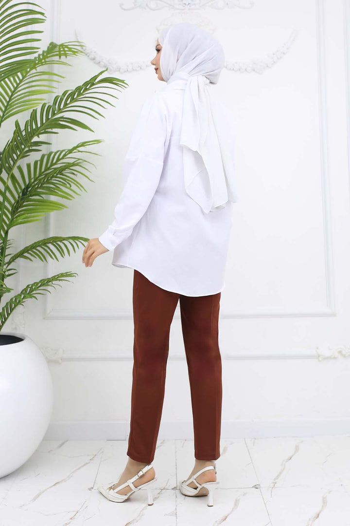 BNG Women Double Button Detailed Carrot Pants with Pockets Tab 3045 - Oleiros