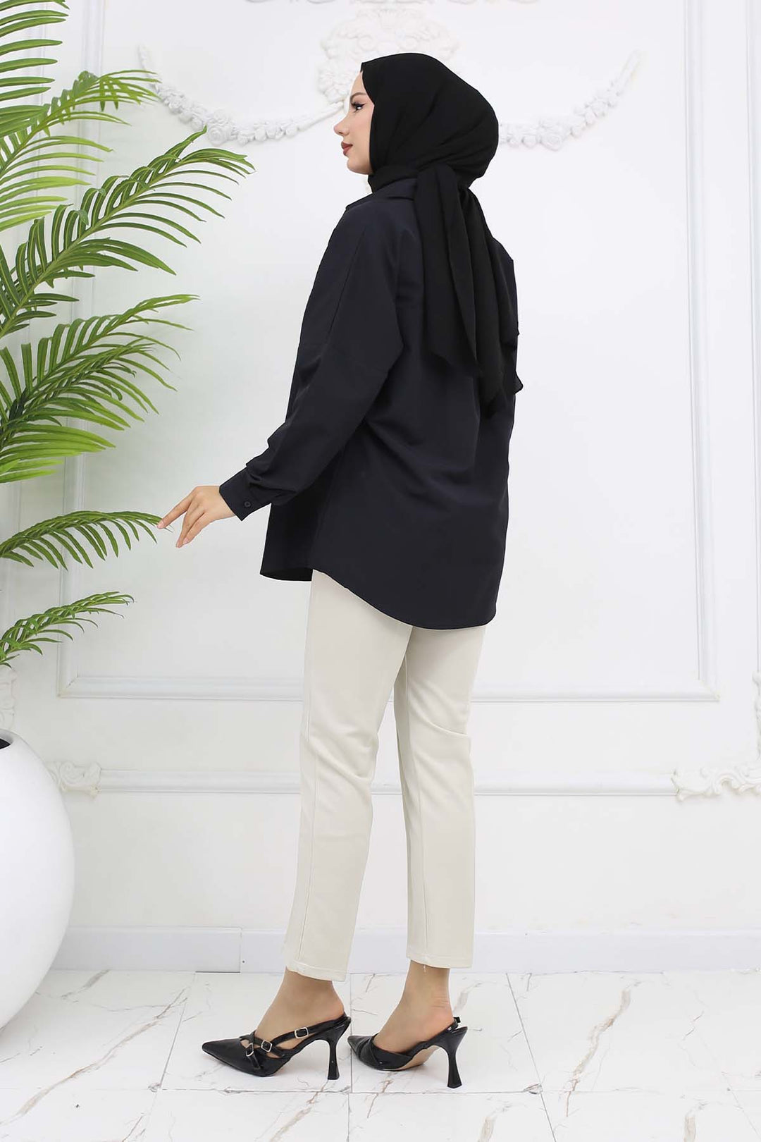 BNG Women Double Button Detailed Carrot Pants with Pockets Stone Color 3045 - Tübingen