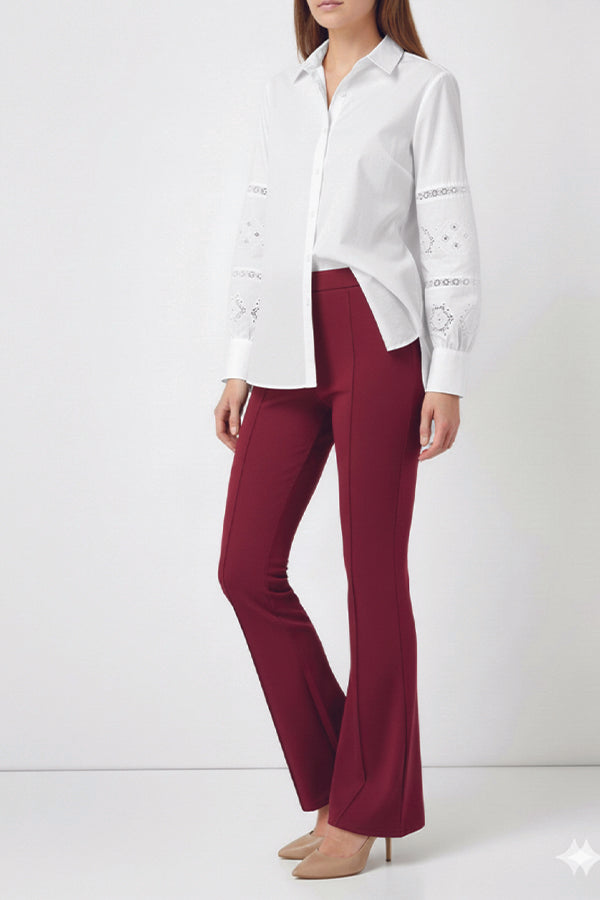 BNG Women Spanish Flared Pants A1106 Burgundy - Villa del Carbón