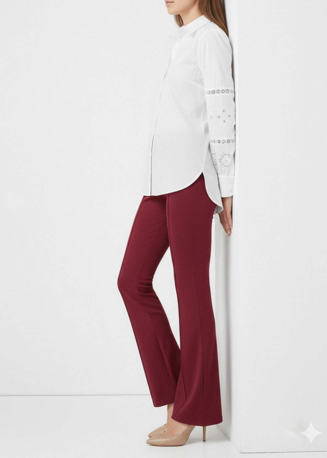 BNG Women Spanish Flared Pants A1106 Burgundy - Villa del Carbón