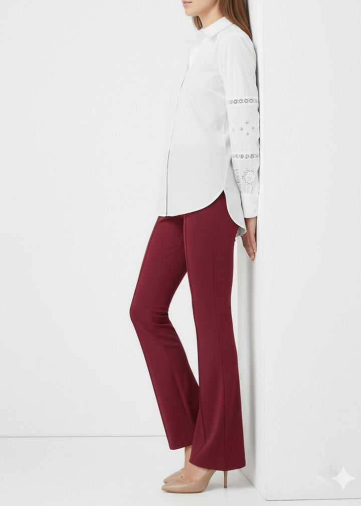 BNG Women Spanish Flared Pants A1106 Burgundy - Villa del Carbón