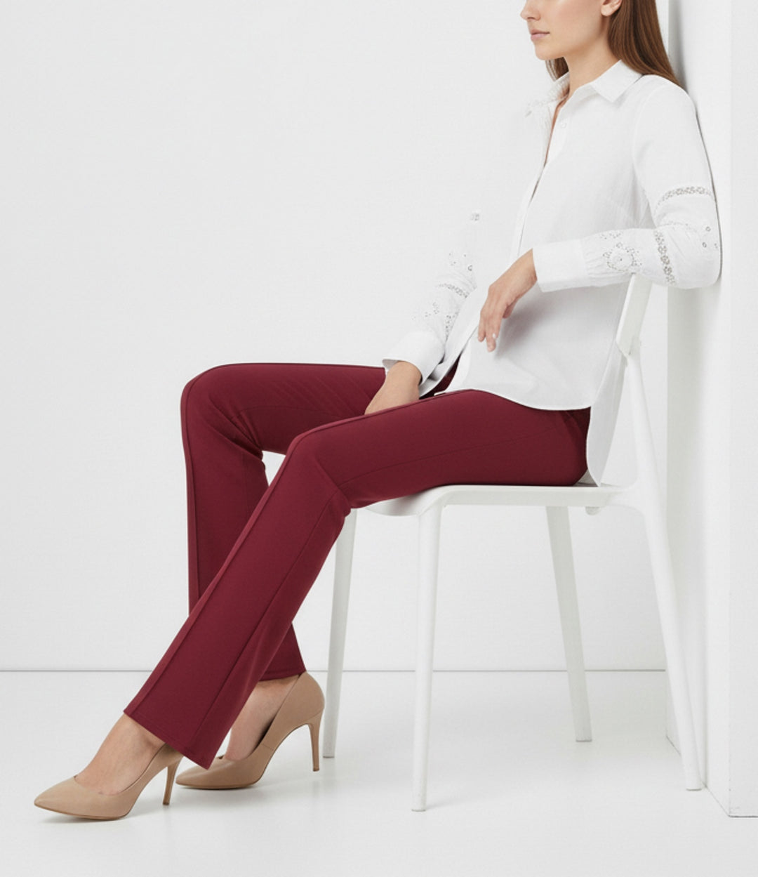 BNG Women Spanish Flared Pants A1106 Burgundy - Villa del Carbón