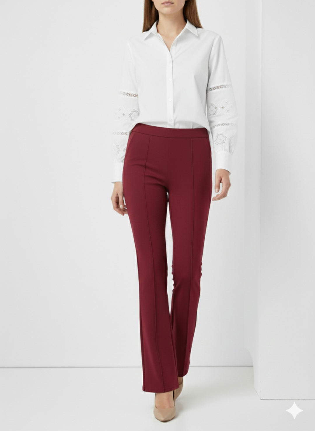 BNG Women Spanish Flared Pants A1106 Burgundy - Villa del Carbón