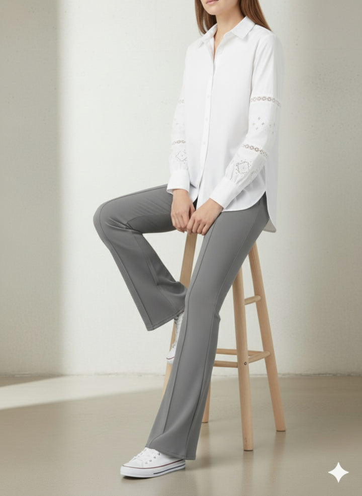 BNG Women Spanish Flared Pants A1106 Gray - DeKalb