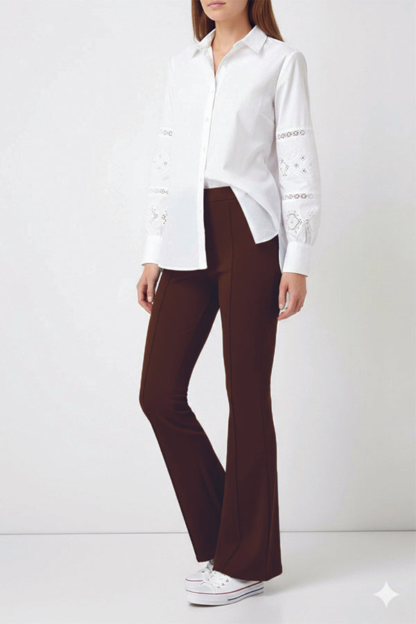 BNG Women İspanyol Paça Pantolon A1106 Kahverengi - Wiesbaden