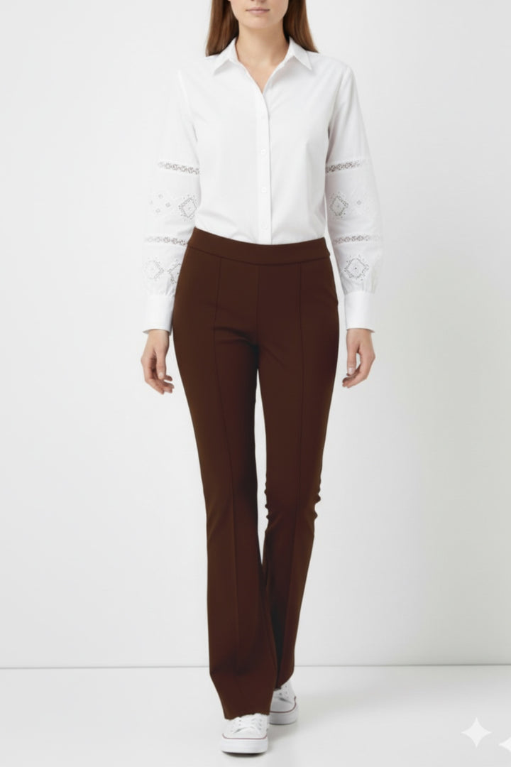 BNG Women İspanyol Paça Pantolon A1106 Kahverengi - Wiesbaden