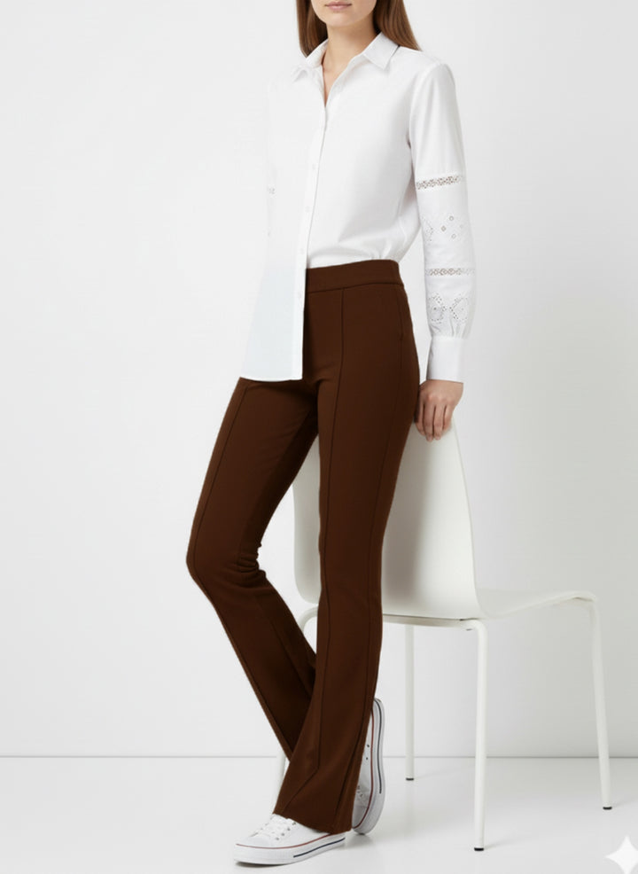 BNG Women İspanyol Paça Pantolon A1106 Kahverengi - Wiesbaden