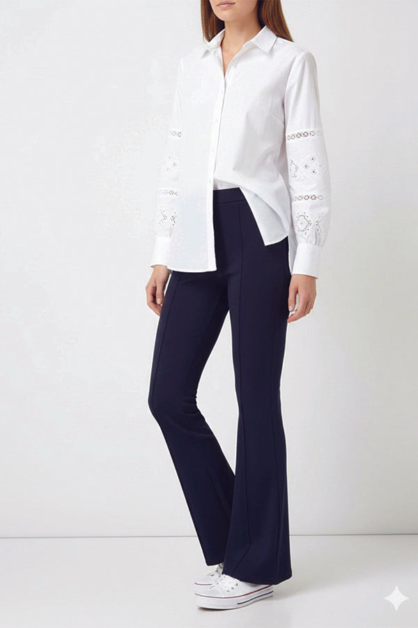 BNG Women İspanyol Paça Pantolon A1106 Lacivert - Freeport