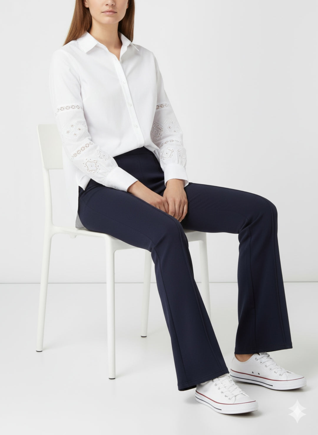 BNG Women İspanyol Paça Pantolon A1106 Lacivert - Freeport