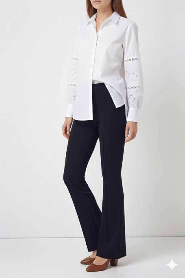 BNG Women İspanyol Paça Pantolon A1106 Siyah - Arlington