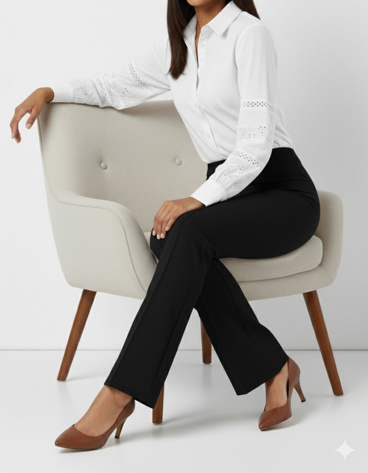 BNG Women İspanyol Paça Pantolon A1106 Siyah - Arlington