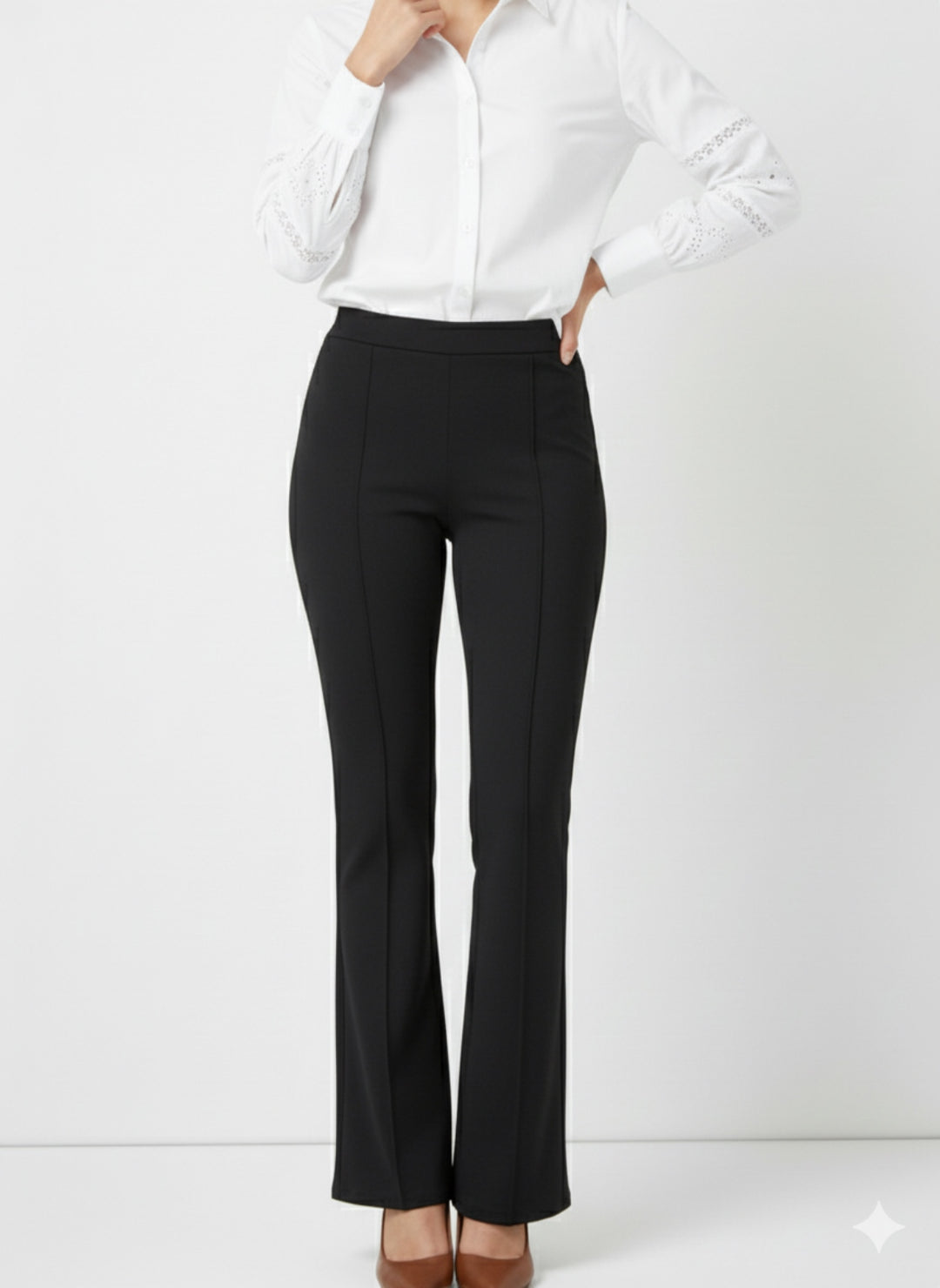 BNG Women İspanyol Paça Pantolon A1106 Siyah - Arlington