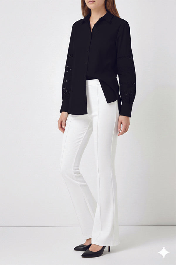 BNG Women İspanyol Paça Pantolon A1106 Beyaz - Panevėžys