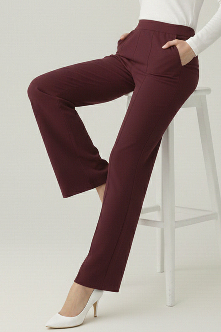 BNG Women Puf Scuba Pantolon A1105 Bordo - Montauban
