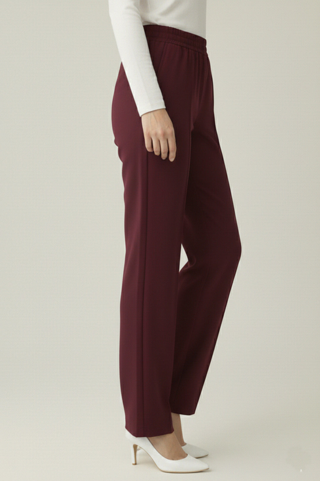 BNG Women Puf Scuba Pantolon A1105 Bordo - Montauban