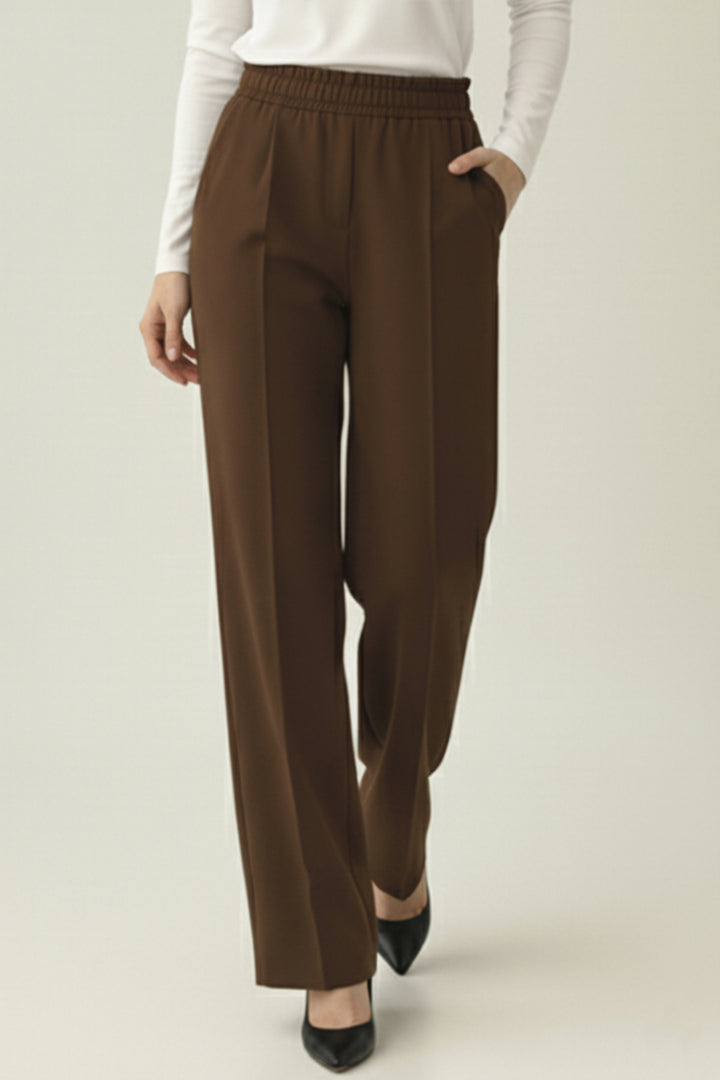 BNG Women Puf Scuba Pants A1105 Brown - Kentwood