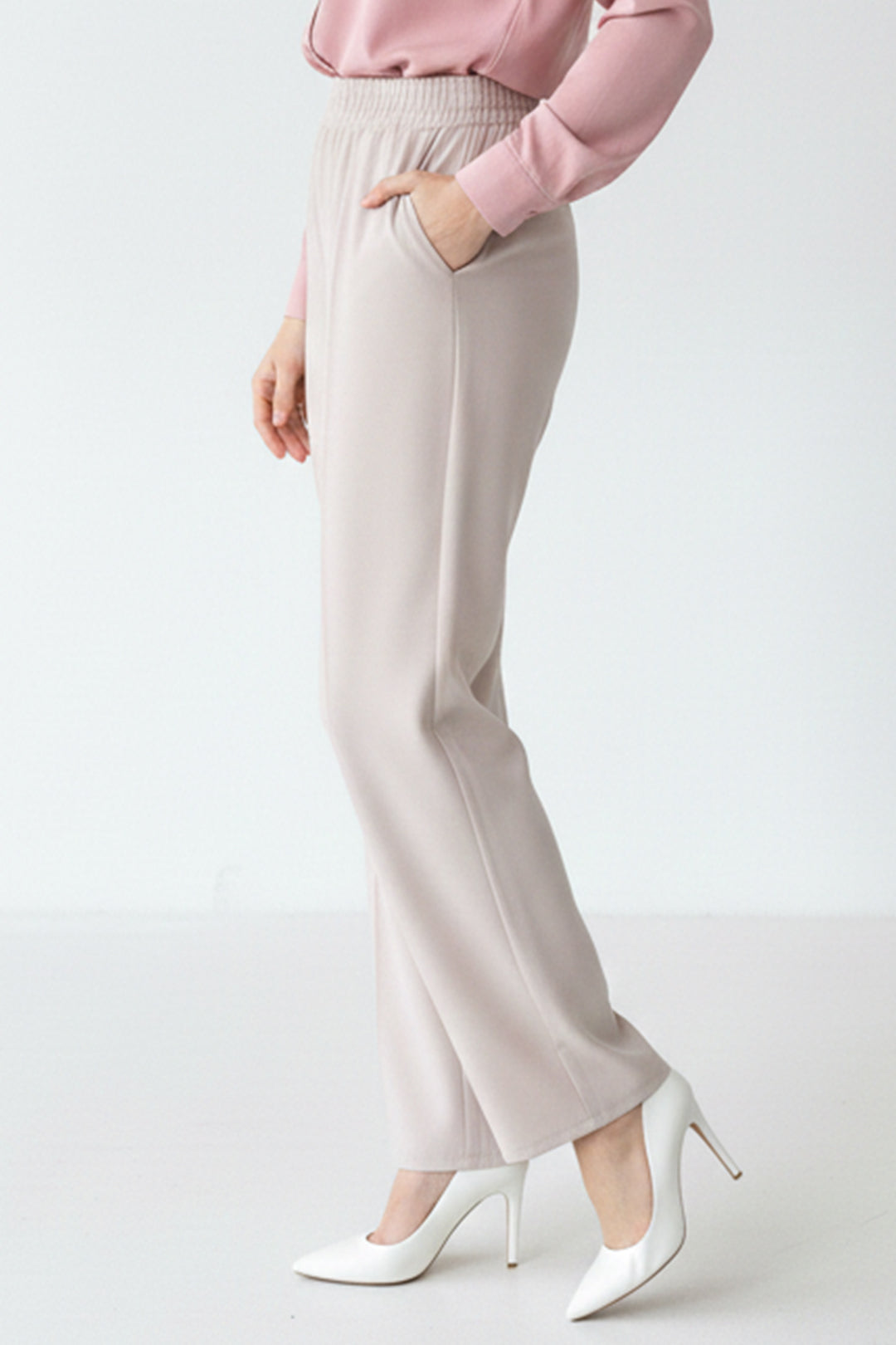 BNG Women Puf Scuba Pantolon A1105 Taş Rengi - Wageningen