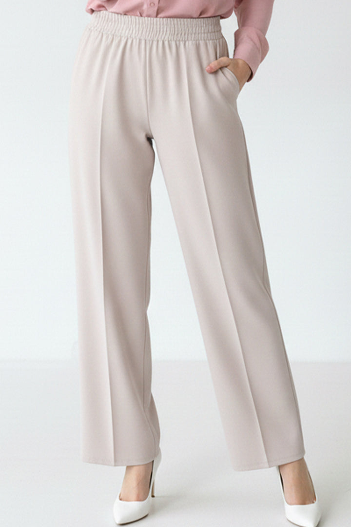 BNG Women Puf Scuba Pantolon A1105 Taş Rengi - Wageningen