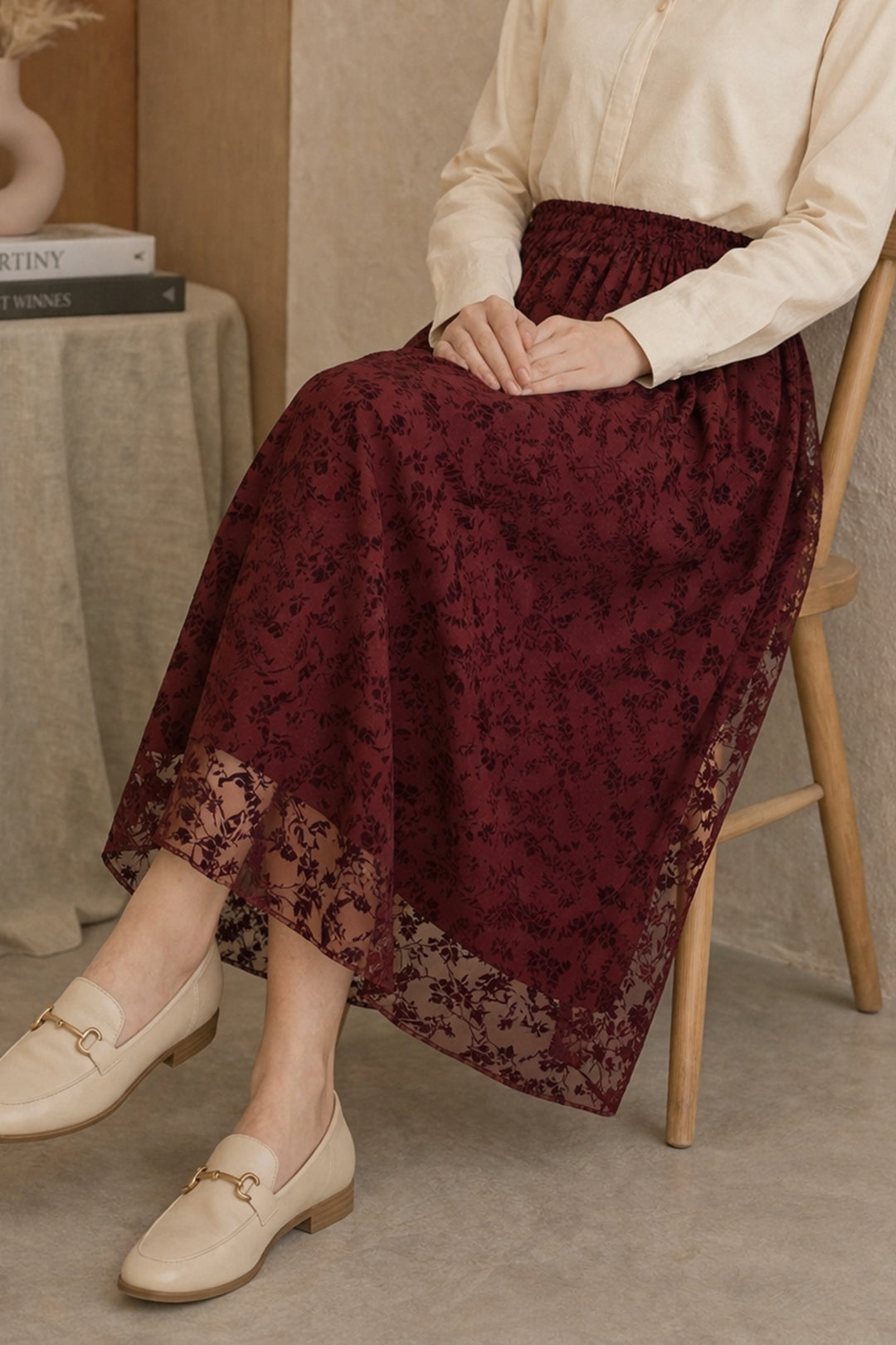 BNG Women Danteli Flok Etek A220 Bordo - Pátra