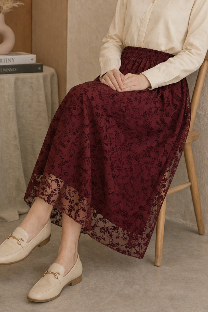 BNG Women Danteli Flok Etek A220 Bordo - Pátra