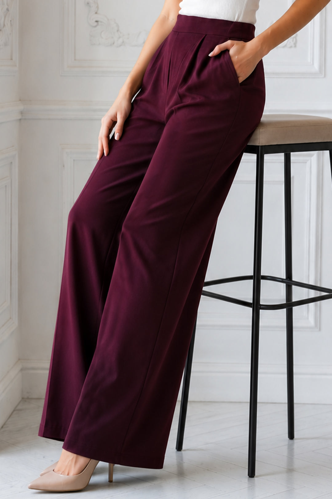 BNG Women Cepli Palazzo Pantolon  A11010 Bordo - College Park