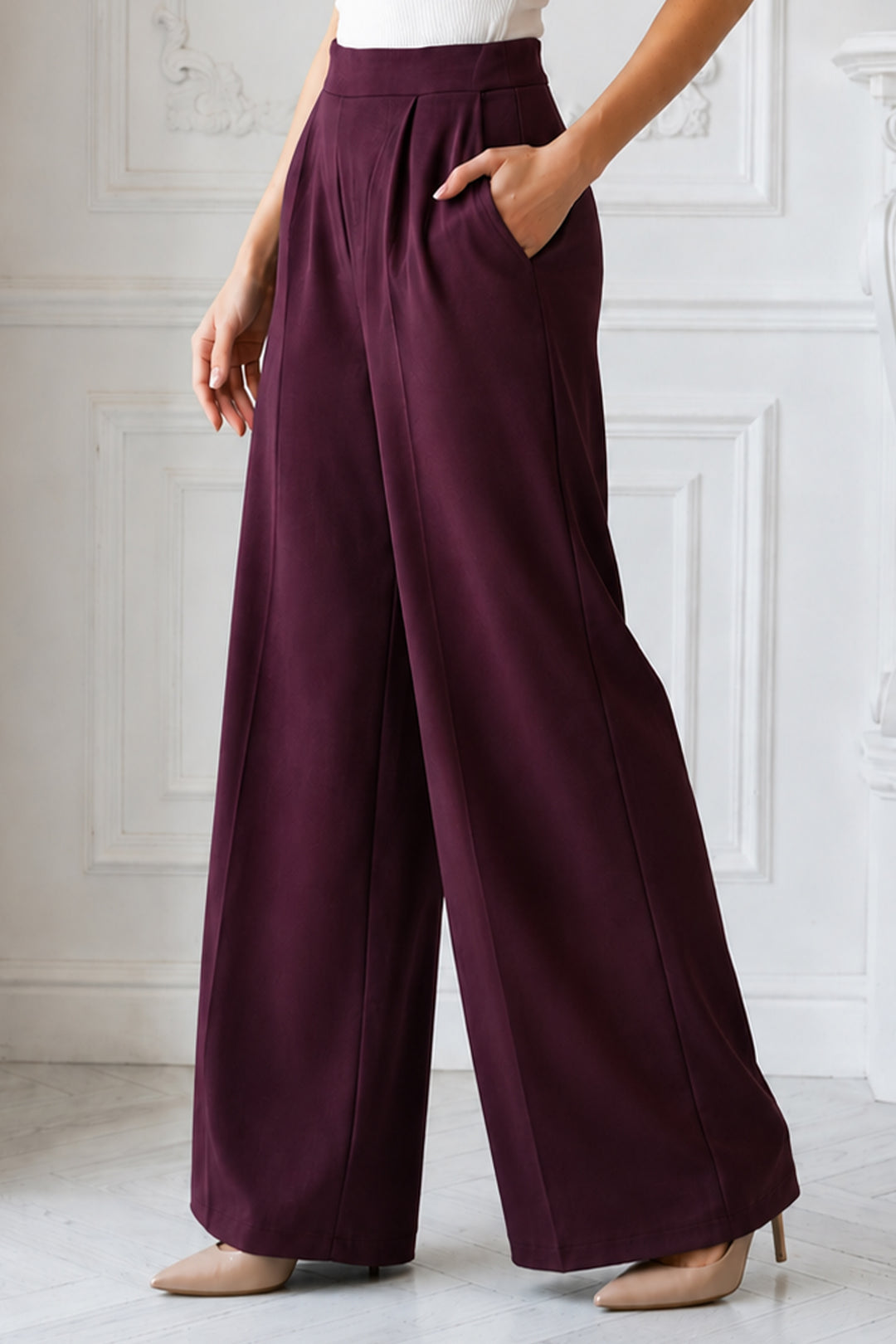 BNG Women Cepli Palazzo Pantolon  A11010 Bordo - College Park