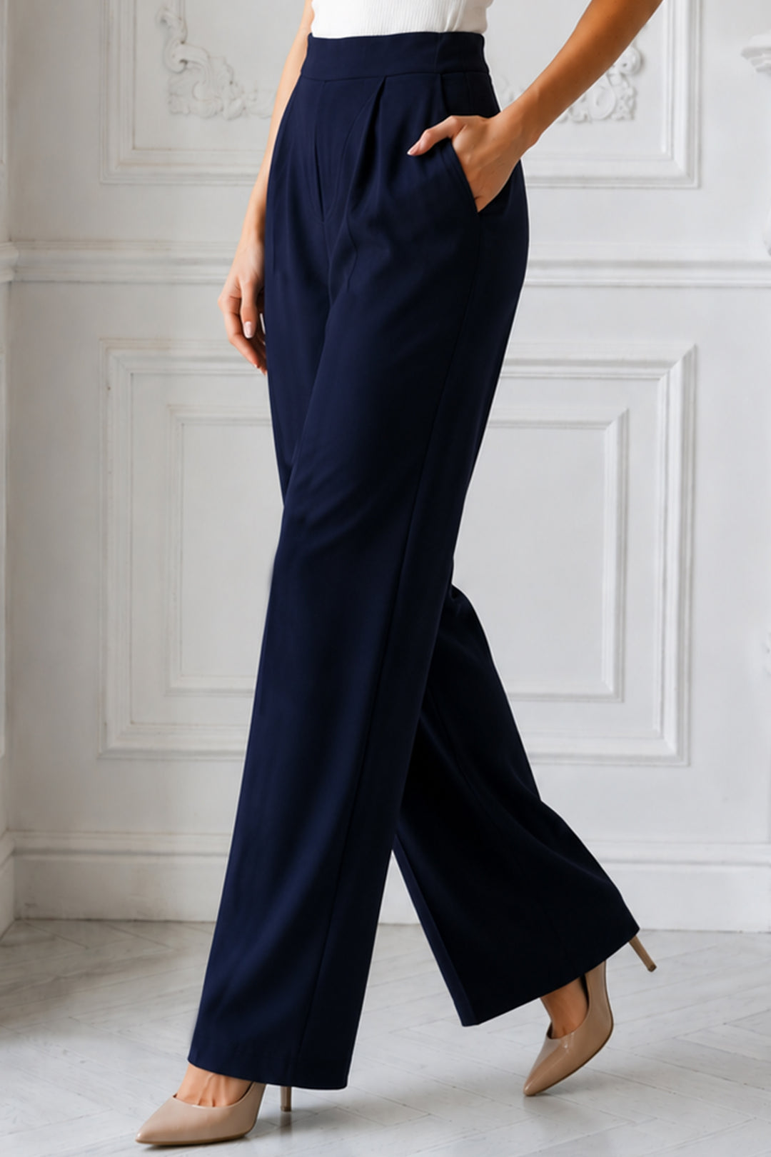 BNG Women Cepli Palazzo Pantolon  A11010 Lacivert - Brossard