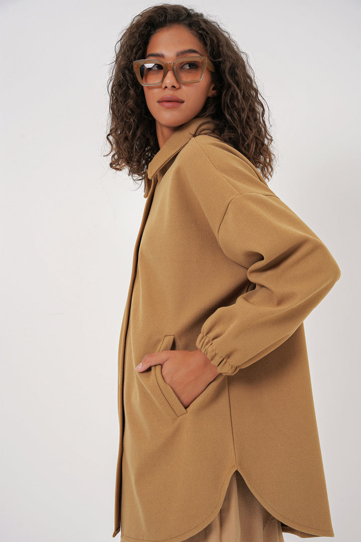 BGD Women Pocket Oversized Shirt - Mustard - Lingen