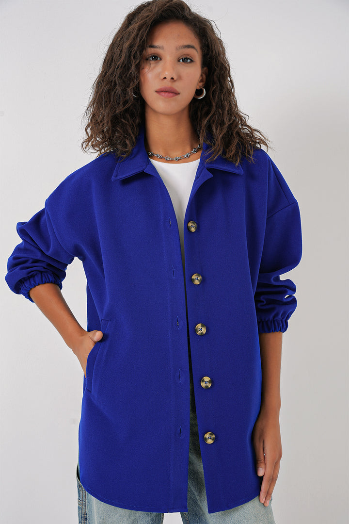 BGD Women Pocket Oversized Shirt - Saks - Aschaffenburg