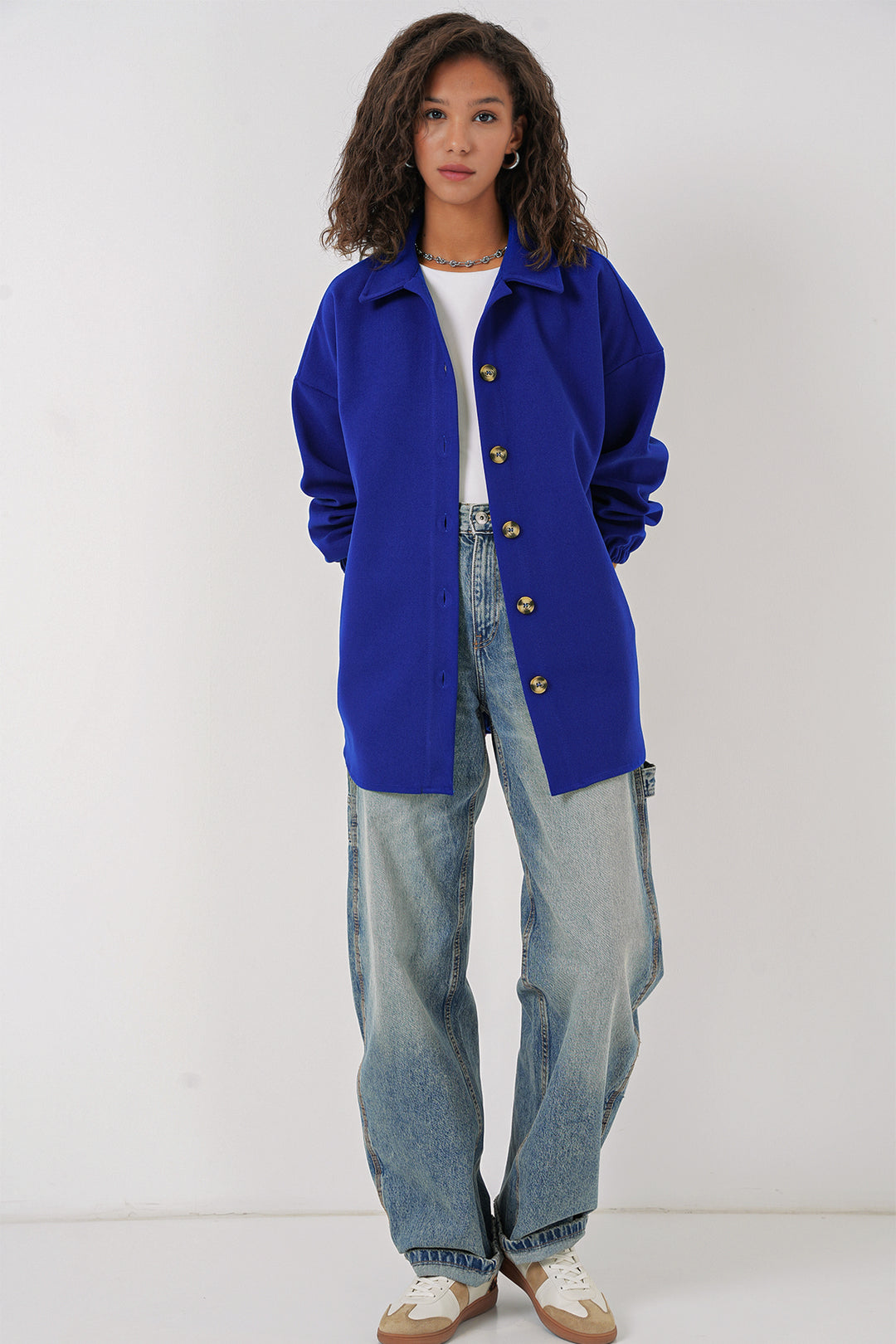 BGD Women Pocket Oversized Shirt - Saks - Aschaffenburg