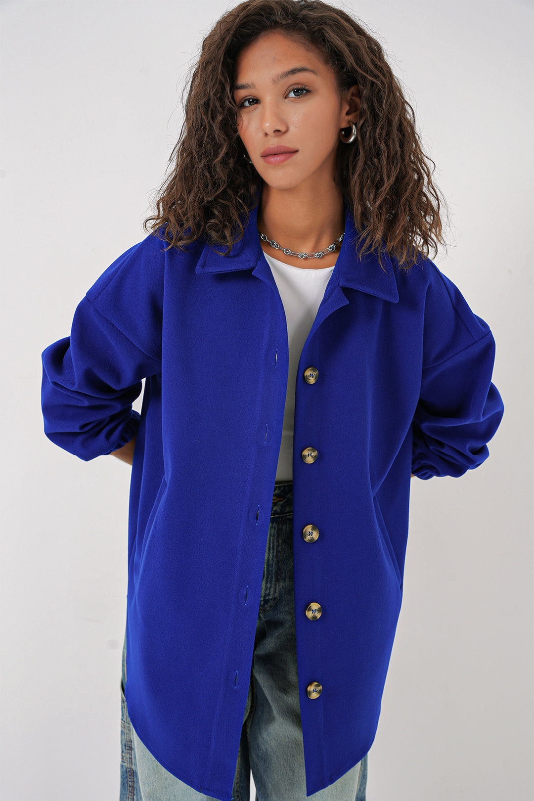 BGD Women Pocket Oversized Shirt - Saks - Aschaffenburg