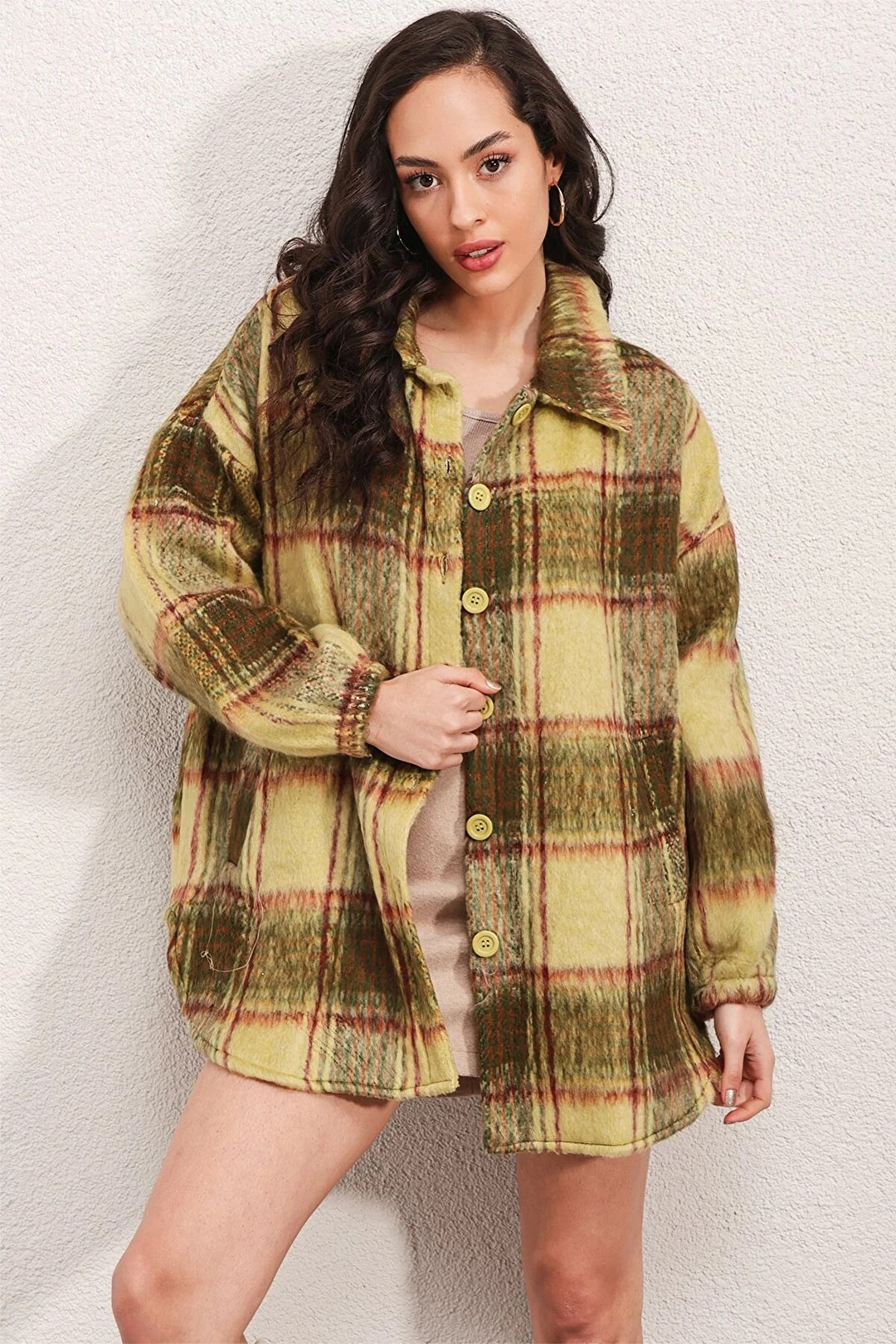 BGD Women Pocket Oversized Shirt - Green - Avondale
