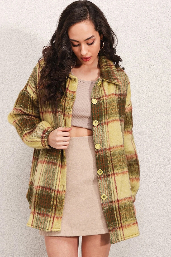 BGD Women Pocket Oversized Shirt - Green - Avondale