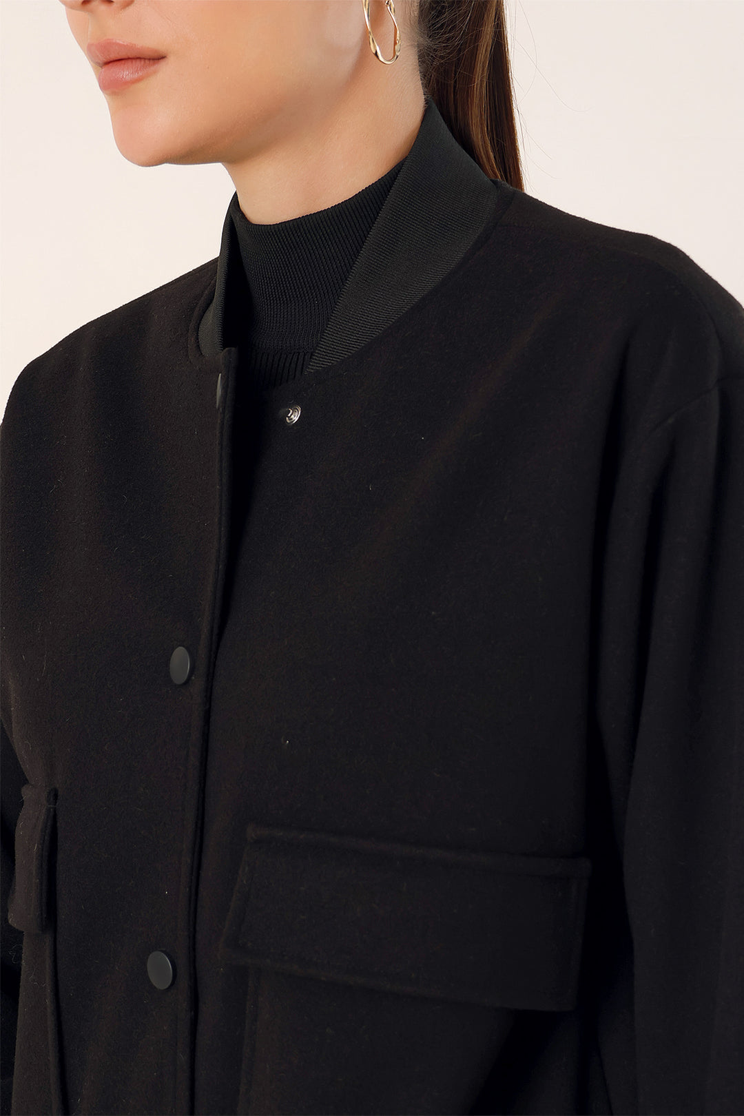 BGD Women Double Pocket Bomber Jacket - Black - Athis-Mons