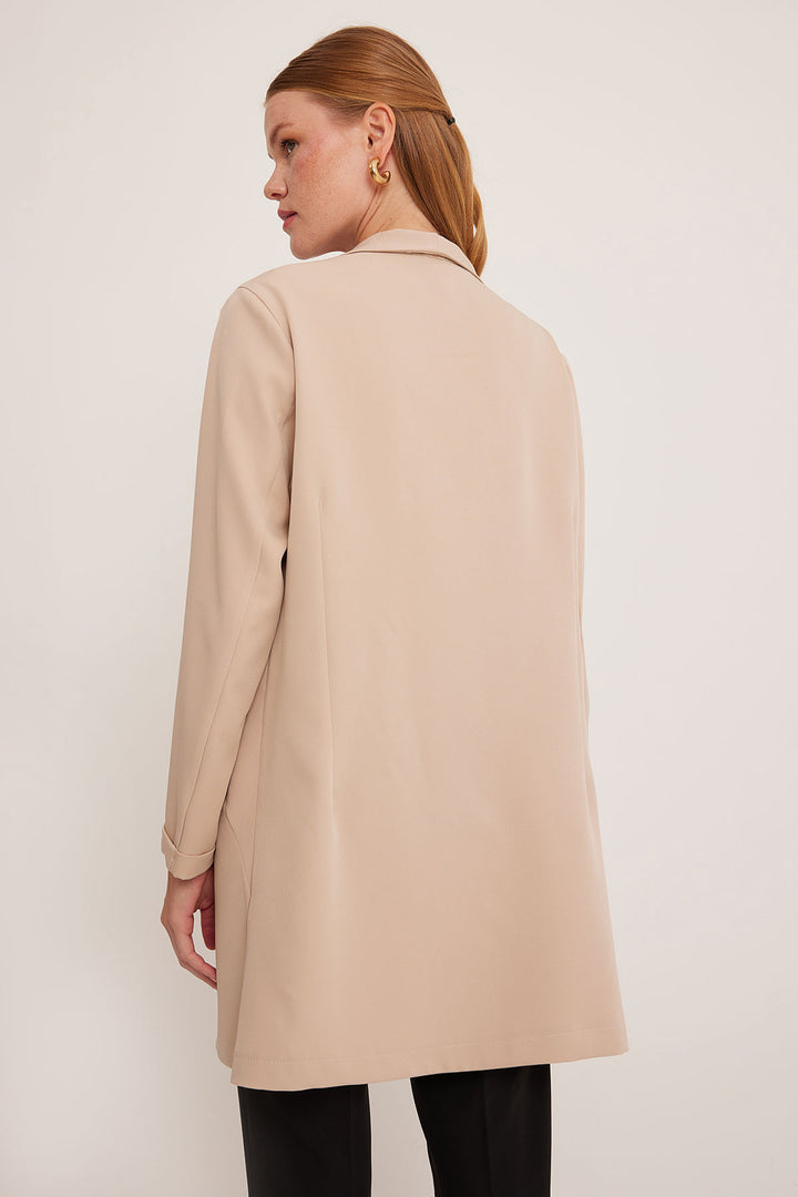 BGD Women Women Cream Long Blazer Jacket 0705 - Avondale