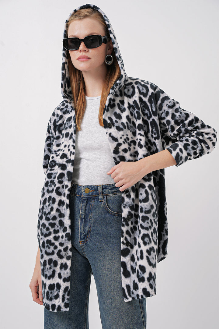 BGD Women Hooded Oversized Shirt - Anthracite - Tenosique