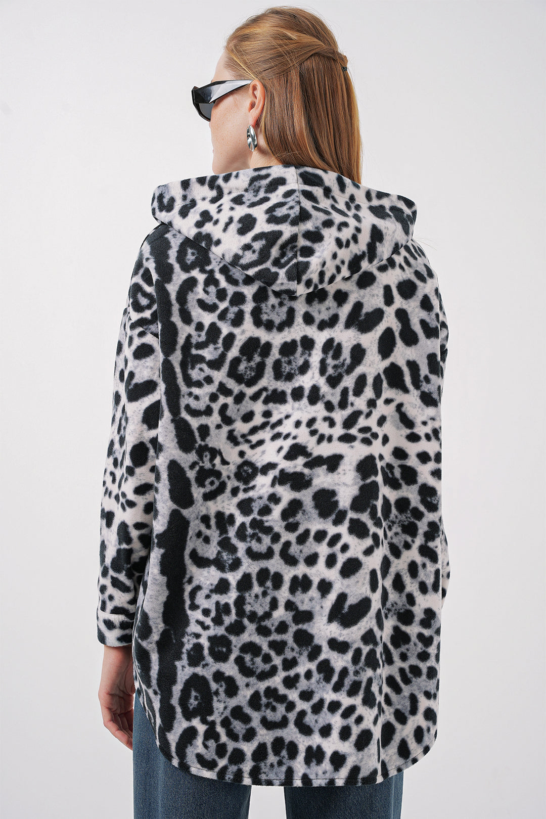 BGD Women Hooded Oversized Shirt - Anthracite - Tenosique