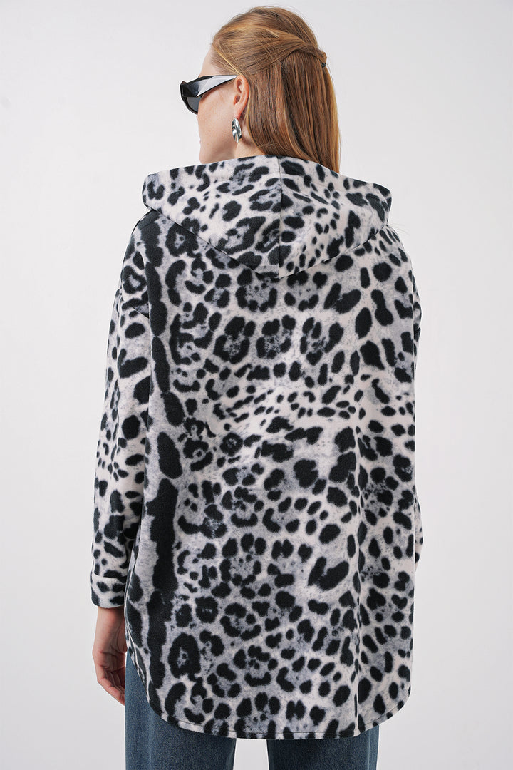 BGD Women Hooded Oversized Shirt - Anthracite - Tenosique